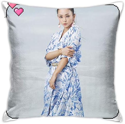 Bjyx 人物 クッションカバー プリント 新生活 抗菌 防臭 車 インテリア 飾りソファ背当て 装飾クッション Throw枕ケース あむろなみえ 安室奈美恵 歌手 カバー アムロちゃん Namieamuro