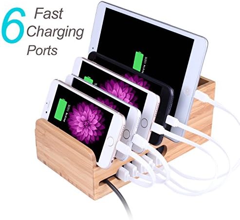 Lottogo Electronics Charging Station with 6-Port USB Charger for iPhone,iPad,Samsung,Bluetooth Speaker Headset and Power Bank