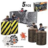BUNKR Inflatable BattleZone 5 Piece Tournament Set - City Zone (Compatible with Nerf, Laser X, X-Shot and BOOMco), Black/Yellow/Grey/Brown/Beige
