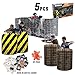 BUNKR Inflatable BattleZone 5 Piece Tournament Set - City Zone (Compatible with Nerf, Laser X, X-Shot and BOOMco), Black/Yellow/Grey/Brown/Beige
