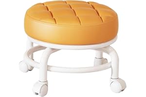 Low Roller Seat Stool Universal Swivel Casters Easy to Move Small Housework Stool Pulley Wheels Stool for Home Living Room, O