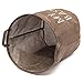 KINGSO 20 x 17 Inch Foldable Round Laundry Basket Hamper Storage Bag, Coffee