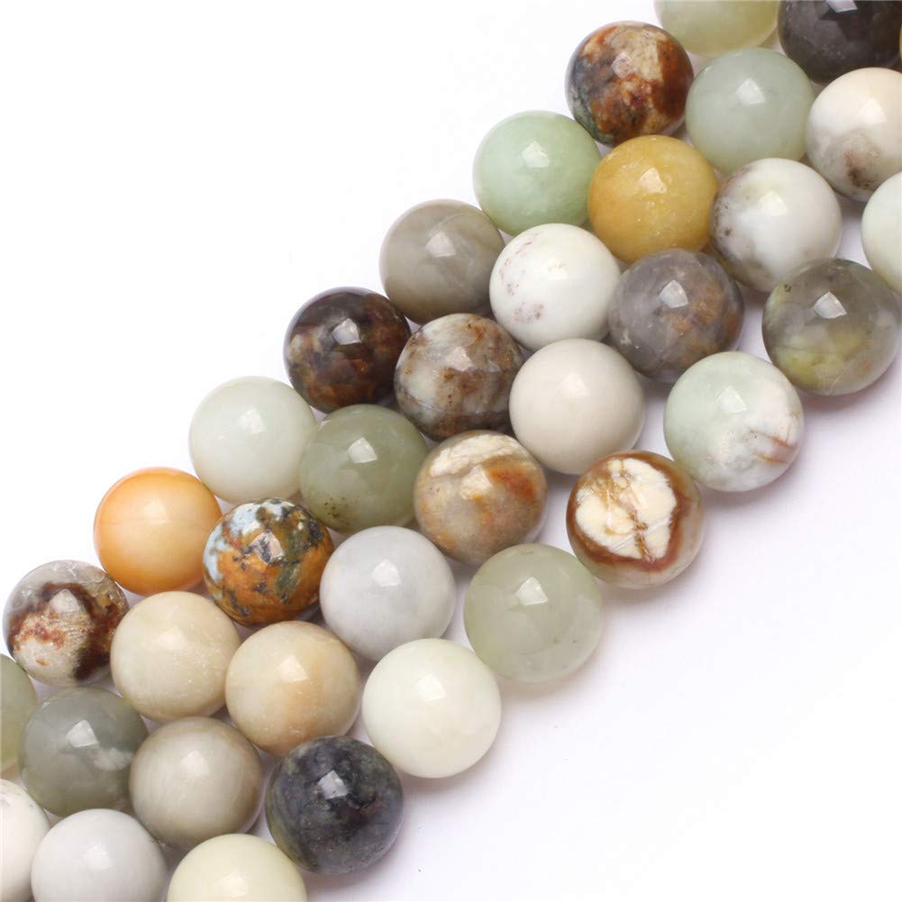GEM-Inside Natural 14mm Hua Show Jade Round Gemstone Semi Precious Loose Beads for Jewellery Making 15''
