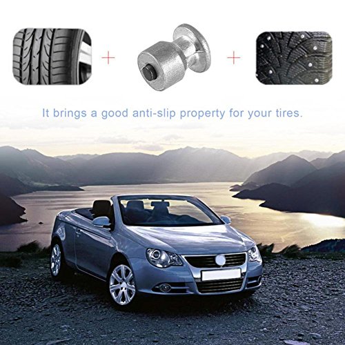 BleuMoo 100Pcs Car Tires Studs Spikes Wheel Car 8mm Snow Chains for Car Vehicle Truck Motorcycle