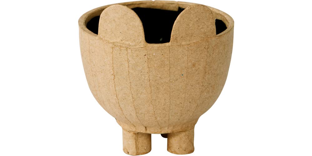 Décopatch - Ref HD055C - Waterproof Cat Plant Pot - Papier Maché Object to Decorate - 8 x 8 x 6cm - Decorate with Décopatch Papers & PaperPatch Glue, Glitter, Paints