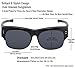 CAXMAN Oversized Wear Over Glasses Sunglasses Polarized Lens for Prescription Glasses Half Frame, Black Frame Black Lens