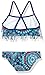Kanu Surf Girls' Kelly Beach Sport Fringe 2-Piece Bikini Swimsuit, Melanie Red/White/Blue, 14