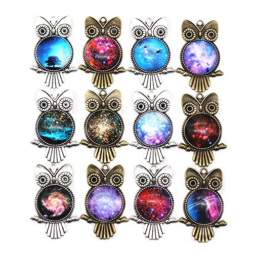 ZHU YU CHUN 40 Pcs 25mm Glass Dome Cabochons Half Round Flatback Cosmic Sky (Style 1)