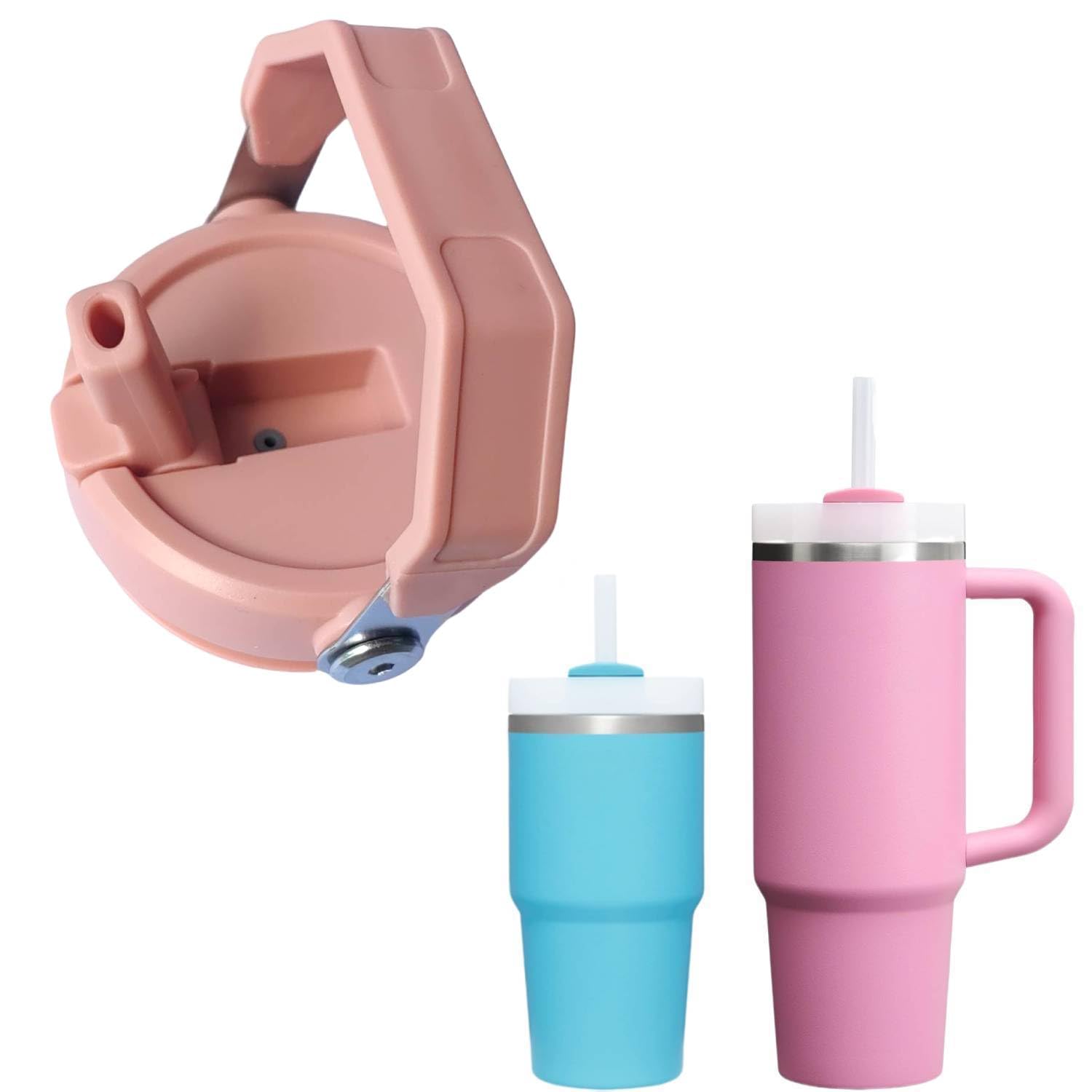 Photo 1 of 2PC Replacement Leak Proof Tumbler Lid With Straw - Fit For Stanley NEW VERSION Iceflow Flip tumbler, Quencher H2.0 And Protour Quencher 30oz, 20oz Tumbler (Peach, 20OZ AND 30OZ)