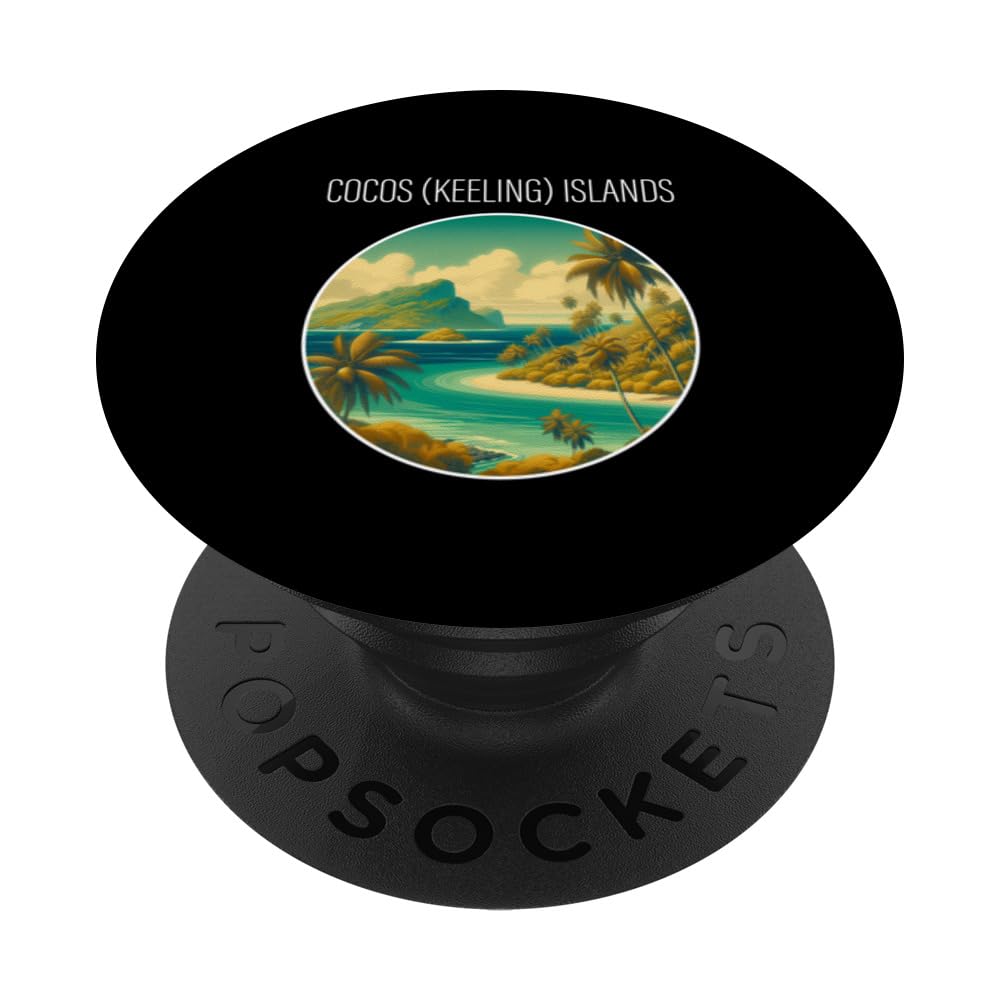 Cocos (Keeling) Islands scenery Art Deco PopSockets Swappable PopGrip