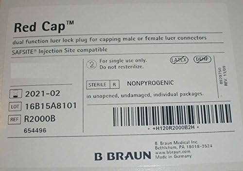 Plugs Red Cap Dual Function Luer Lock Plug 20-Pack Sterile for Male Or ...