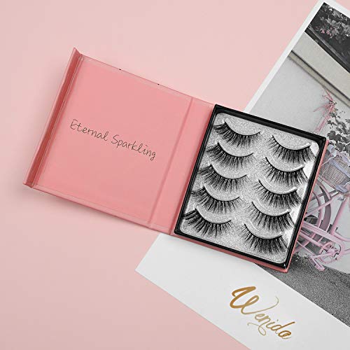 image for 3D Fake Eyelashes Wenida 5 Pairs 100% Handmade Reusable Dramatic Thick
