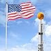 VINGLI Upgraded 20ft Aluminum Telescopic Flagpole, Heavy Duty Outdoor Halyard Flag Pole, Durable Kit Free with USA American Flag Frame, for Residential or Commercial