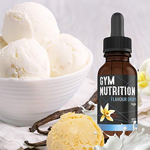 Flavour Drops Zuckerfrei 50ml mit Dosierpipette - Flavor Drops Lebensmittelaroma - Flavor Drops Zuckerfrei für Magerquark, Porridge uvm - von Gym Nutrition - Vanille Geschmack – Bild 5