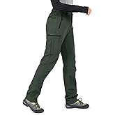 Wespornow Women's-Fleece-Lined-Hiking-Pants Snow-Ski-Pants Water-Resistance-Outdoor-Softshell-Insulated for Winter