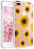 JAHOLAN iPhone 7 Plus Case, iPhone 8 Plus Case Girl Floral Clear TPU Soft Slim Flexible Silicone Cover Phone Case for iPhone 7 Plus iPhone 8 Plus - Sun Flowers