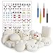 MALLMALL6 Random 20Pcs DIY Squishy Set, White Mini Squishy Cream Scented Slow Rising Kawaii Soft Food Squishy with Emoji Stickers and Colored pens as Keychain, Phone Straps, Bonus, Education Toys