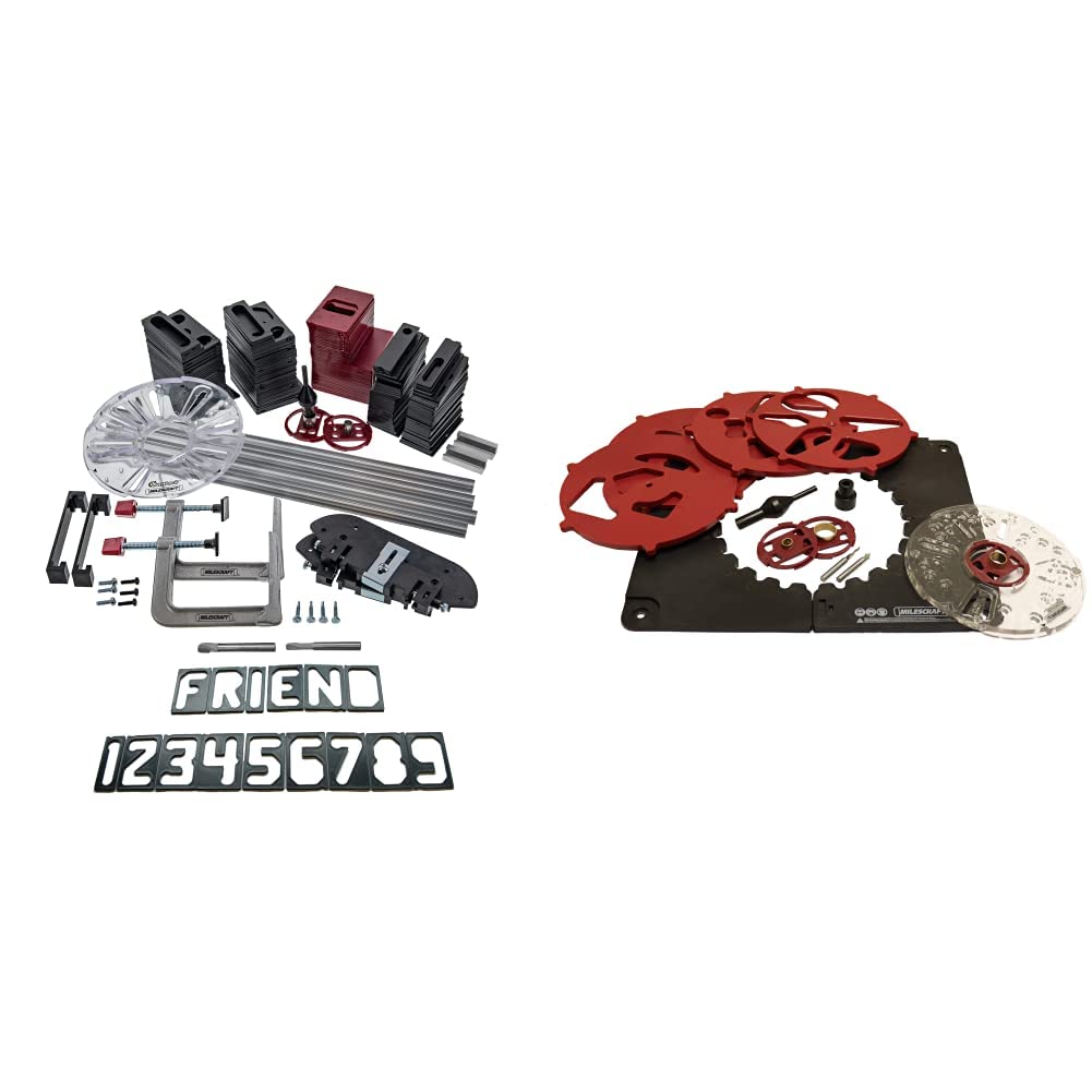 Milescraft Sign Making and Inlay Kit Bundle - Includes SignPRO Sign Making Kit (1212) + Design/Inlay Kit (1207) + Router Bits Image