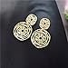 XZP Hollow Out Flower Pendant Women Large Drop Earring 14k Gold Plated Fashion Filigree Jewelry Metal Dangle Earring(Gold)
