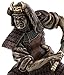 Top Collection Samurai Warrior in Fighting Stance with Sword Statue - Japanese Warrior Sculpture in Premium Cold Cast Bronze with Colored Accents - 8-Inch Collectible Martial Arts Fighting Figurine