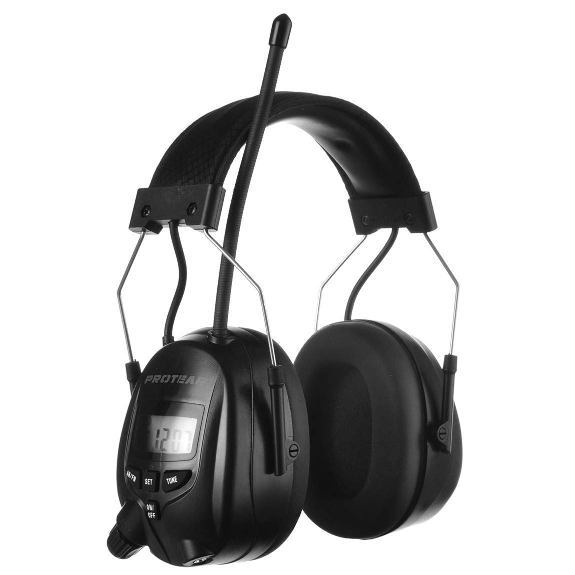 Photo 1 of PROTEAR Digital AM FM Radio Headphones, Ear Protection Noise Reduction Earmuffs, 25dB NRR Hearing Protectors for Lawn Mowing and Landscaping(Black)
