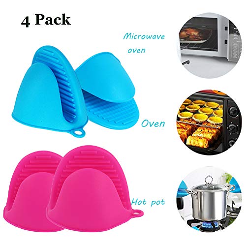 Scettar Mini Oven Mitt, Silicone Pot Holder Cooking Finger Protector Pinch Grips Heat Resistant for Kitchen Cooking & Baking, 2 Pairs  - Thumbnail 6