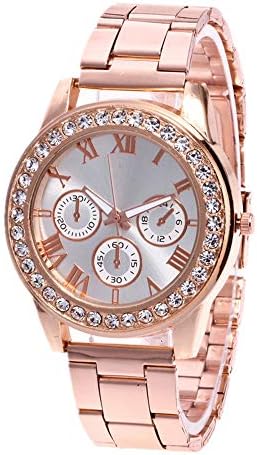 Gorday Watches for Women On Sale Clearance,Women Crystal Analog Quartz Watch Fashion Wrist Watch Casual Business Bracelet Watches Gift,Round Dial Case Stainless Steel Band Watches