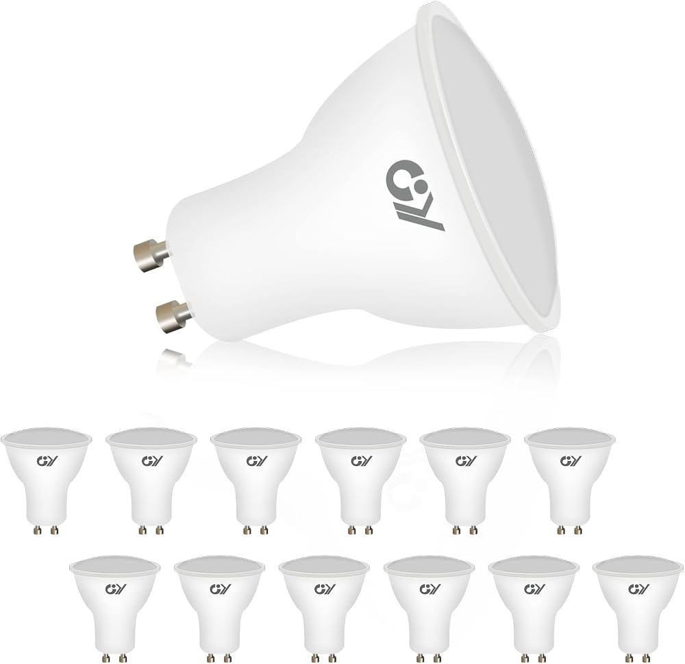 GY GU10 LED Bulbs 4000K Neutral White 8W 800lm Pack of 12 120° Non-dimmable