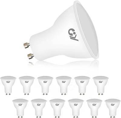 GY GU10 LED Bulbs 4000K Neutral White 8W 800lm Pack of 12 120° Non-dimmable