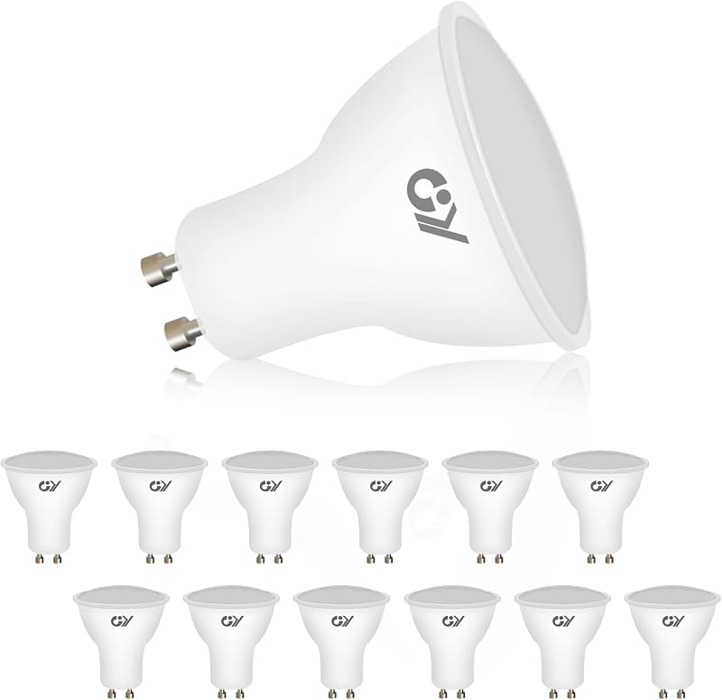 GY GU10 LED Bulbs 4000K Neutral White 8W 800lm Pack of 12 120° Non-dimmable