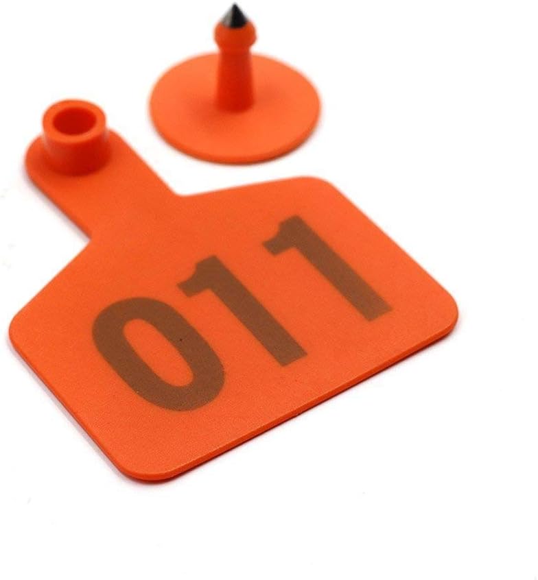 100 Sets Cattle Ear Tags TPU Material Cow Ear Tag with Number 001-100 (Orange) - Image 5
