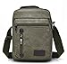Canvas Crossbody Everyday Satchel Bag Shoulder Messenger Bag iPad Travel Portfolio Bag, Army Green