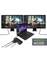 Plugable USB C Adaptador de DisplayPort 4 K Dual con Gigabit Ethernet para Windows (soporta Dual DisplayPort pantallas de hasta 3840 x 2160  60Hz, puerto Thunderbolt 3 COMPATIBLES, Windows 10, 8.1 & 7)