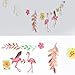 Flamingo Banner Birthday Decorations Baby Girls 1st Birthday Party Number One Balloon Summer Hawaiian Luau Tropical Party Wedding Hanging Decorations, Pink Green Gold, All in One Pack, Easy Joy