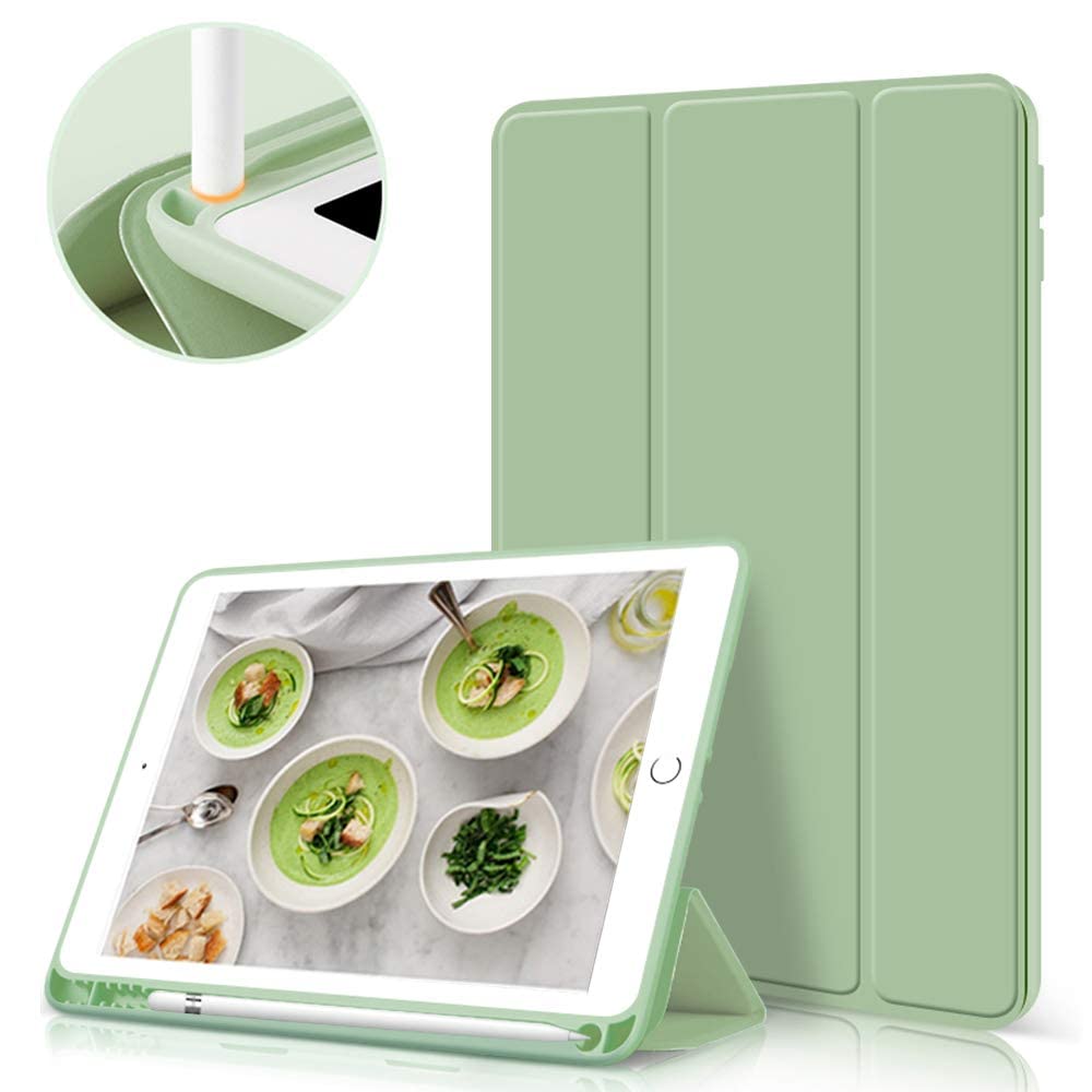 ZOYU Case for iPad Air 3rd Generation 10.5 Inch 2019, Slim Lightweight Trifold Stand Smart Case with Pencil Holder, Soft TPU Back Cover [Full Body Protective], Auto Sleep/Wake, Green — image 1