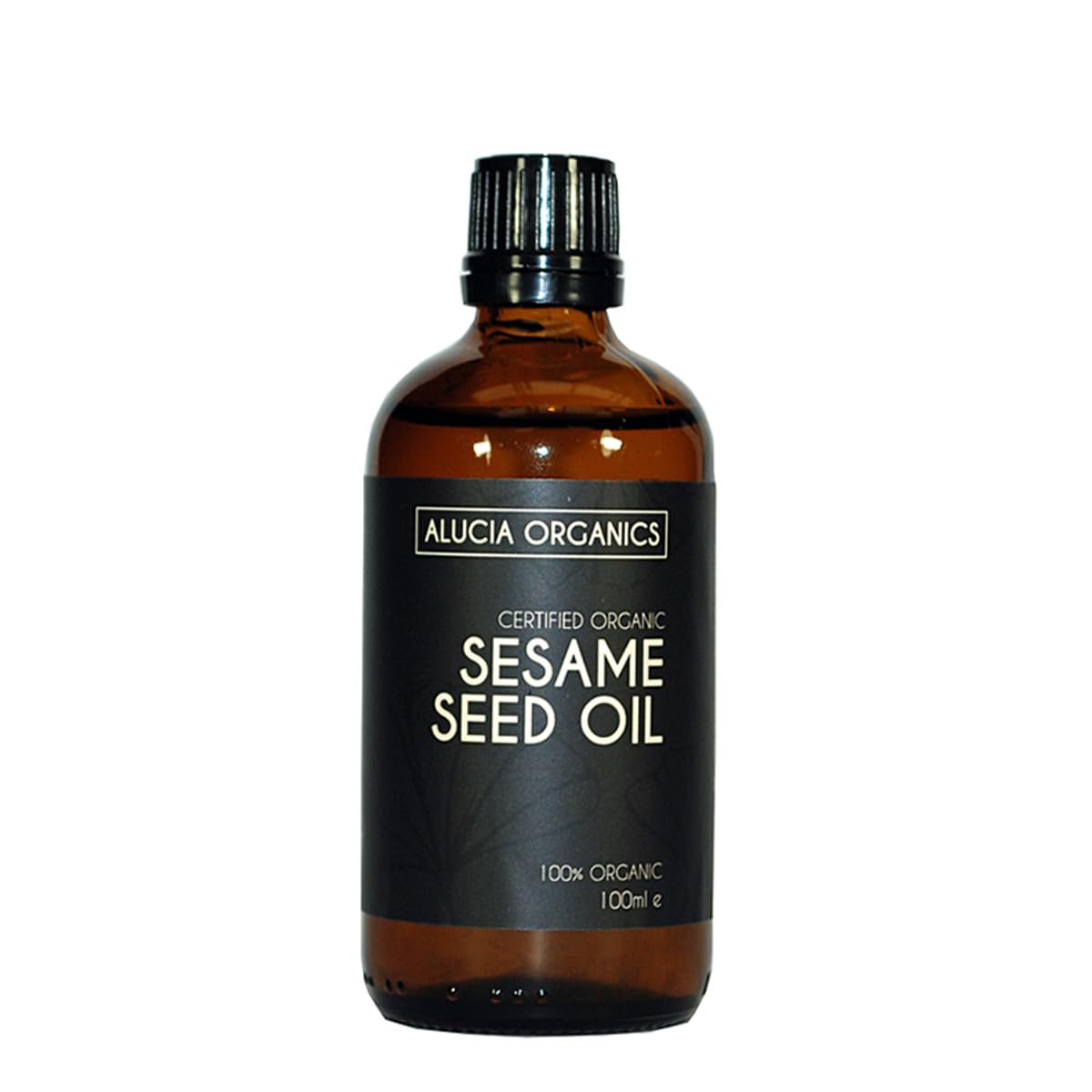 Alucia Organics Certified Organic Sesame Seed Oil 100ml - Pure, Natural, Cold Pressed, Certified Organic, Vegan, Cruelty Free, for Skin, Face, Body, Hair, Massage…