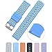 MLQSS Soft Silicone Watch Band with Quick Release Pins - Choice Color & Width (18mm, 20mm or 22mm) Watch Straps w/Adjustable Metal Clasp