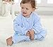 Nine States Baby Sleep Bag Cotton Wearable Blanket,Sleep Bag with Feet,Detachable Long Sleeves,Blue,Medium