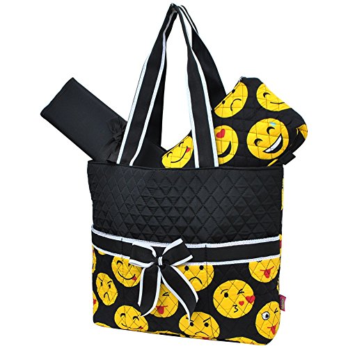 Emoji Faces Print NGIL Quilted 3pc Diaper Bag