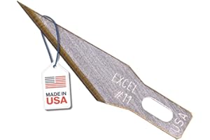Excel Blades #11 Titanium Nitride Coated Hobby Knife Blades – 50 Pack Shatter-Resistant High-Carbon Steel Cutter Refills for Precision Cutting, Trimming & Carving – Made in USA