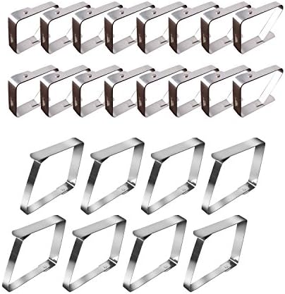 Avesfer Outdoor Tablecloth Clips Flexible Stainless Steel Table Cover Clamps Camping Table Cloth Clip Holders 2.8 Inch and 1.6 Inch for Patio Picnics Marquees and Weddings Home Party (24)