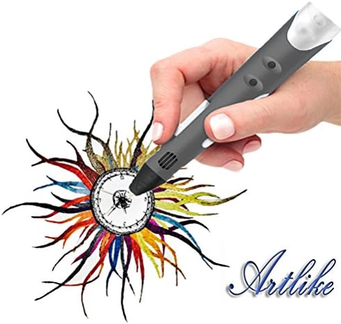 Artlike 2016 Newest Art &amp; Crafts Drawing 3D Printing Pen for Doodling and Drawing Art Making Toy for Kids with 3 Loops of ABS Filament(Grey)