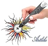 Artlike 3D Stereoscopic Printing Pen for 3D Doodling and Drawing with Power Adapter ABS Filament - Grey