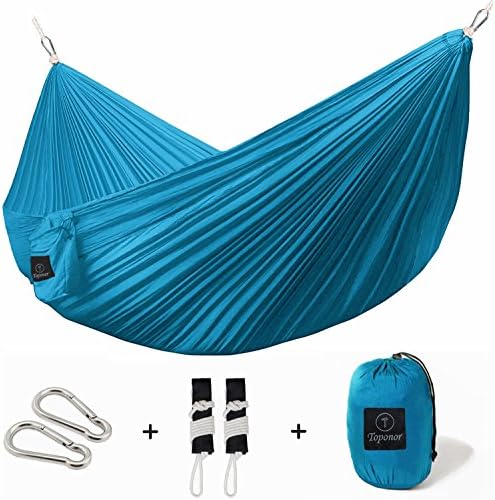 Lightweight Camping Hammock - Premium Parachute Nylon Hammocks - Tree Straps and Carabiners Included!