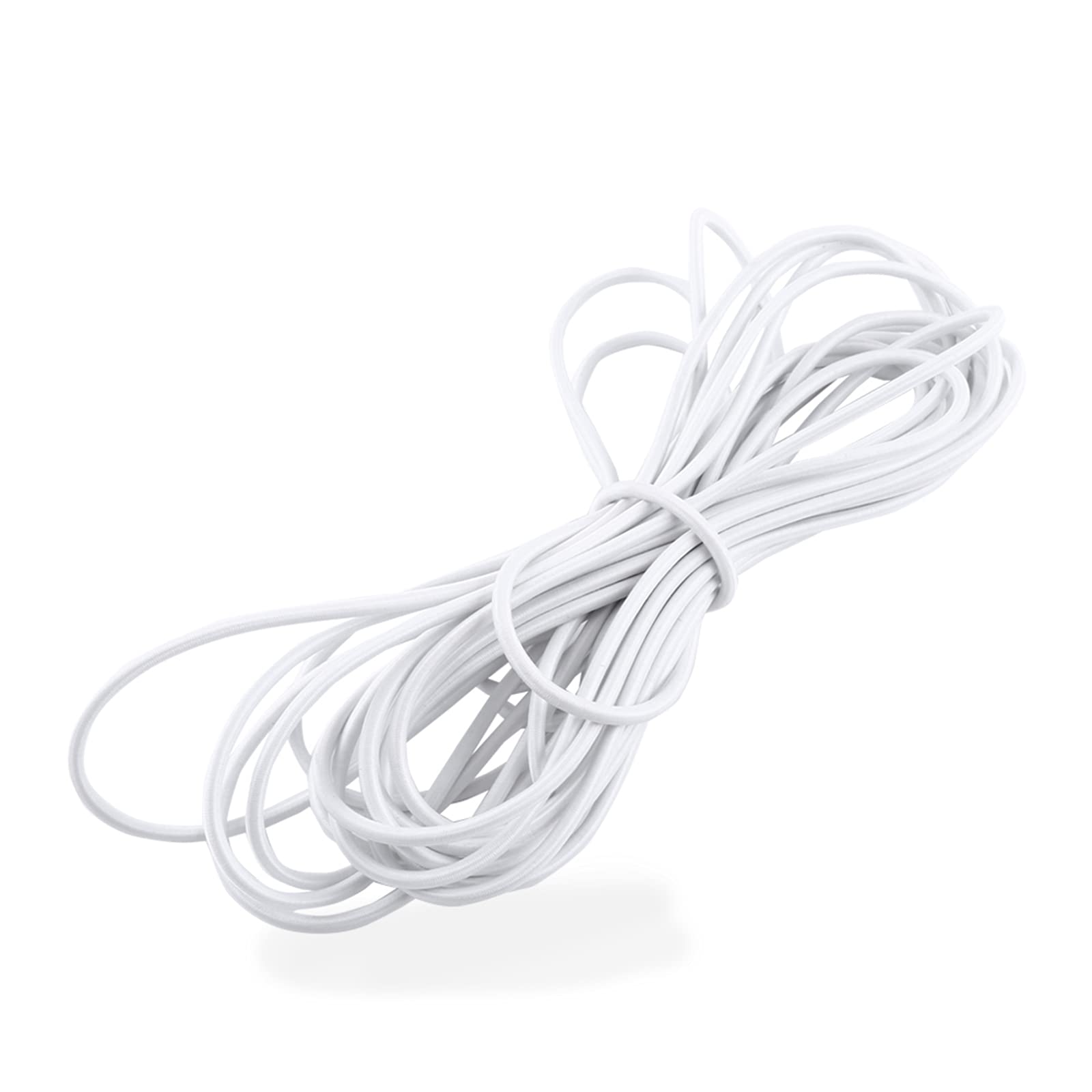 Elastic Cord 5mm/10mm, Wear-Resistant, Long Service Life, for Tents, Bags, Luggage, Sports Equipments, Motorcycle Luggage, Truck Tarpaulin, of Latex Thread, Polypropylene Fiber(White 5mm*10m)