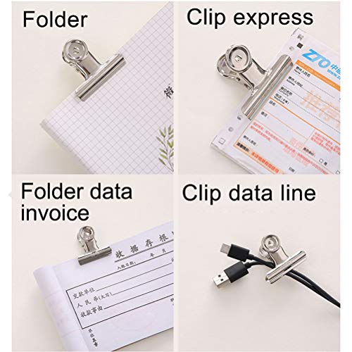 Color Scissor 100 Pieces Bulldog Clips, Metal Hinge Clips Binder Clips Clamp for Paper Organizers, Pictures, File Storage, Home Office Supplies - Thumbnail 4