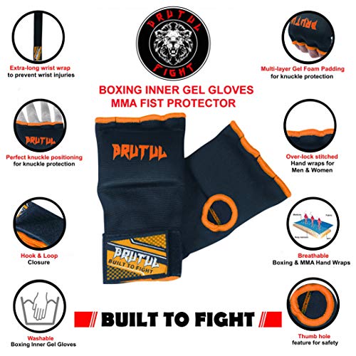 image for Brutul Fight Brutul Padded Inner Gel Gloves Training Gel Elastic Hand 