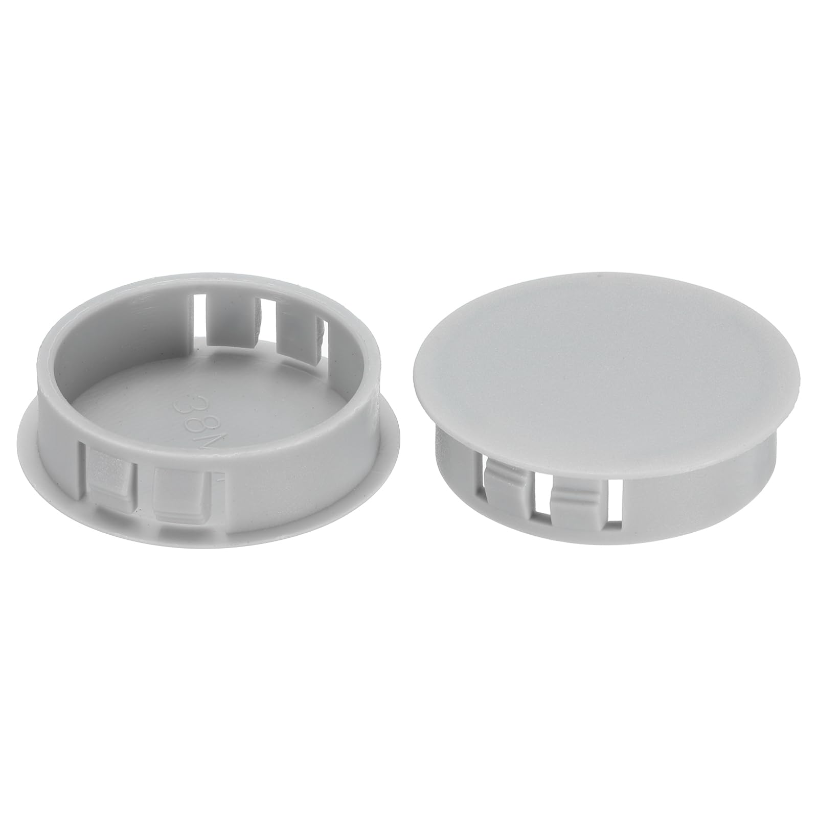 PATIKIL Hole Plugs Plastic, 10 Pcs 38mm(1.5") Screw Bumper Hole Plug Flush Snap Type Round Hole Cover Caps for Round Holes Cabinet Furniture Kitchen, Grey