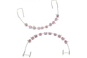 SEAVERRS 1 Pack Temporary dental decorations with metal wires, metal brackets and orthodontic ligatures, props for orthodontists to explain, props for dental students to practice. (Pink)