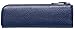 MEKU Pencil Case Genuine Leather Pen Case Stationery Bag Zipper Pouch Pencil Holder with 2 Slots Blue